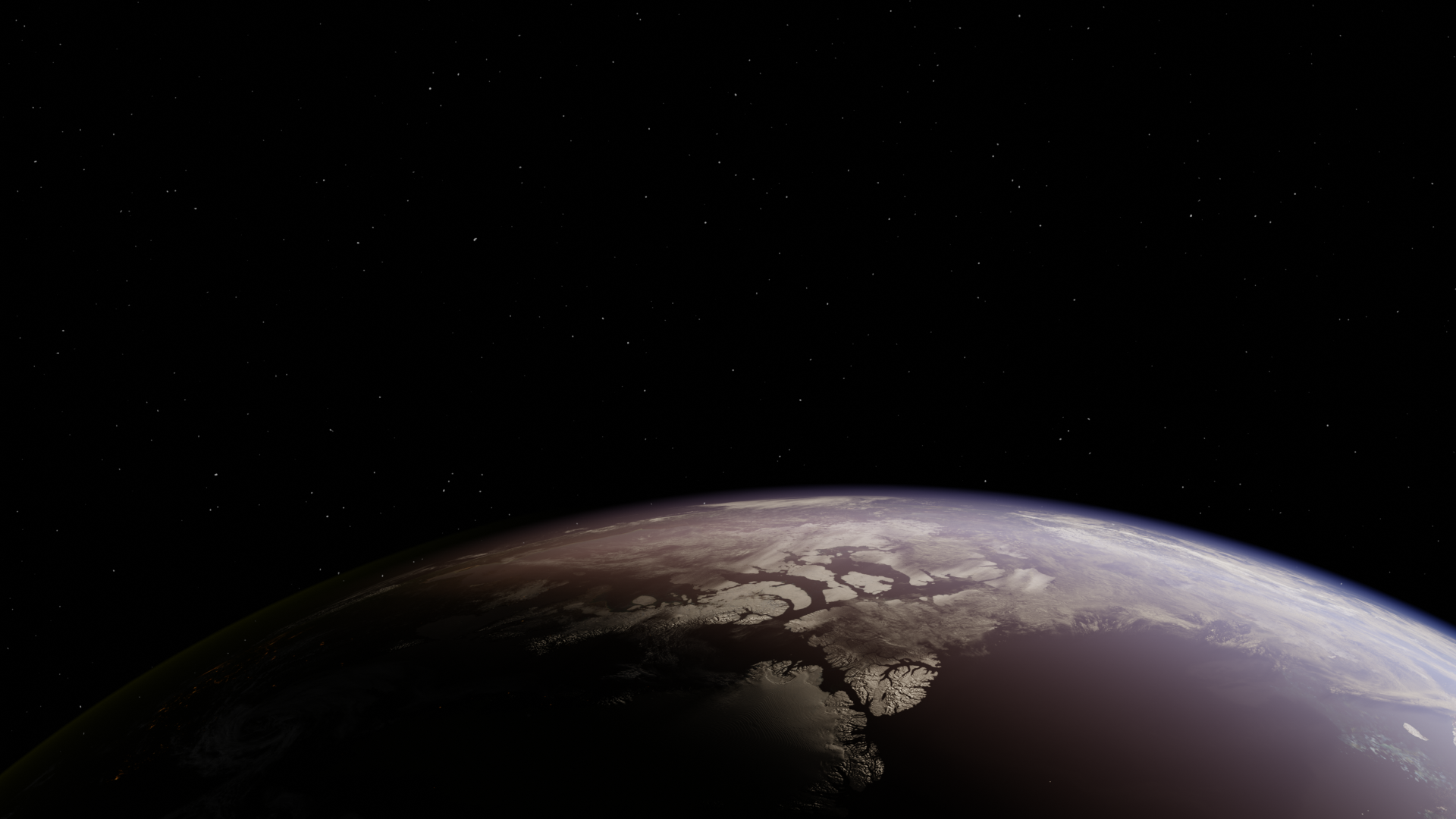Earth horizon rendered from orbit